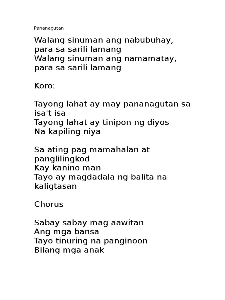 walang sinuman ang nabubuhay para sa sarili lamang mp3